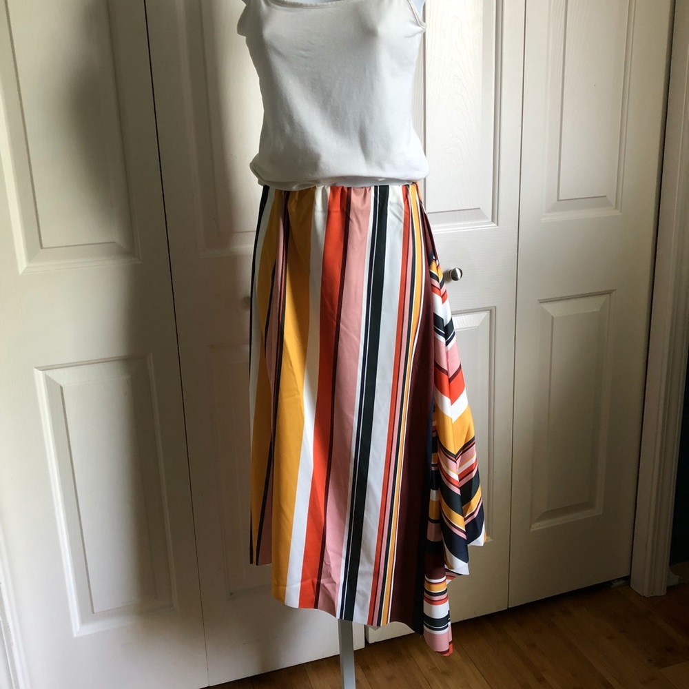 *LAST1* MULTI ASYMMETRIC STRIPE SKIRT - Picture 3 of 7